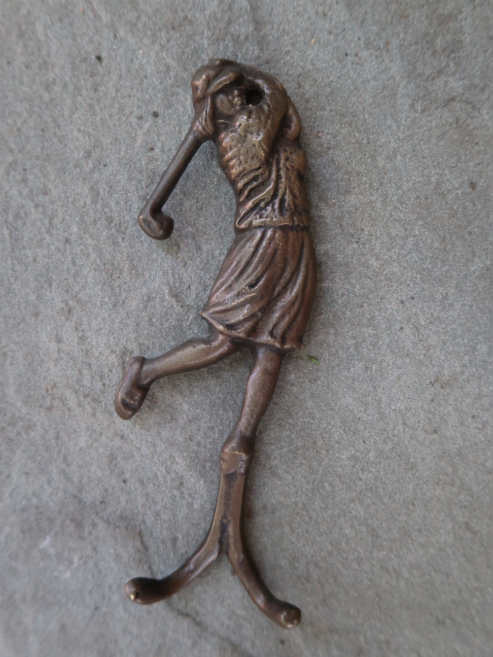 Vintage Brass Golfer Wall Hook